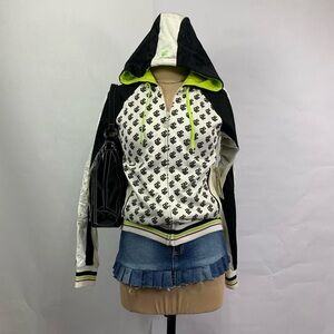 Y2K Rocawear Monogram Zip Up Hoodie Medium Deadstock